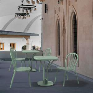 Fait dans la chaise latérale empilable en métal de style européen de Taïwan pour le mobilier extérieur en aluminium - Product Image 6