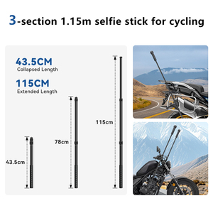 Soporte para Cámara de Aleación de Aluminio para Motocicleta/Bicicleta, para Insta360 X5 X4 X3, para GoPro Hero13/12/11, DJI <span class=keywords><strong>Osmo</strong></span> <span class=keywords><strong>5</strong></span> - Product Image 5
