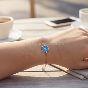 925K Sterling <b>Silver</b> Design Evil Eye Bracelet BSUMTB163 - Product Image 3