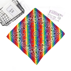 Stile europeo moda multicolore cotone arcobaleno corte reale <span class=keywords><strong>Bandana</strong></span> Unisex quadrata sciarpa <span class=keywords><strong>Bandana</strong></span> maschera per il viso per gli uomini - Product Image 4