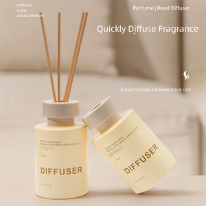 New 150ml thủy tinh màu be cho sậy khuếch tán thiết lập cho trang trí nội thất và quà tặng kỳ nghỉ - Product Image 2