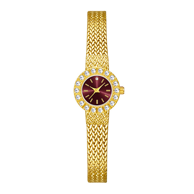 High Quality Charm Sport Antique Luxury Business Designer Women's Glass Dial Gold Quartz Movement Rhinestone Stainless Steel
