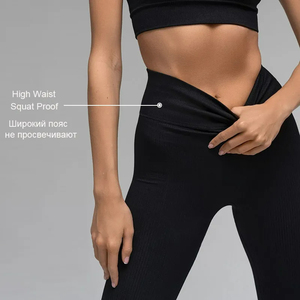 Leggings Deportivos de Cintura Alta con Textura Acanalada <span class=keywords><strong>para</strong></span> Yoga, Gimnasio, Fitness, <span class=keywords><strong>Mujer</strong></span>, Sin Costuras, Control de Abdomen, <span class=keywords><strong>para</strong></span> <span class=keywords><strong>Correr</strong></span> y Entrenar - Product Image 2