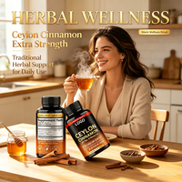 Compléments alimentaires végétaliens à marque privée, capsules de cannelle de Ceylan naturelle, superaliments, vitamines, certifiés pour la santé