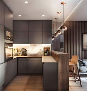 Conception de cuisine moderne en PVC automatique 3D de haute qualité, entièrement personnalisée pour toute la maison - Product Image 1