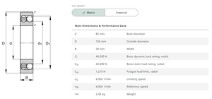 1217 Roulement à billes d'alignement 1208 1209 1210 1211 1212 1213 1214 1215 K 1214 1215 1216 1218 1219 1220 1222 K TVH C3 - Product Image 5