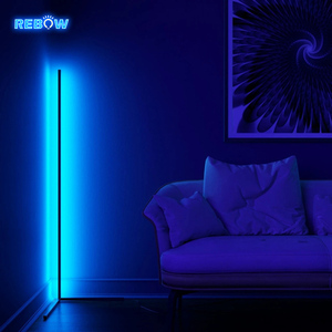 Rebow-Lámpara decorativa de pie con control remoto, estilo europeo, RGB, esquina blanca, triángulo de cristal, RGB - Product Image 2