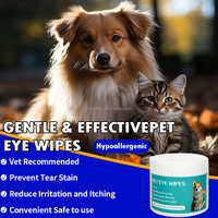 Lingettes pour les yeux pour animaux de compagnie Lingettes de toilettage pour les yeux pour animaux de compagnie Nettoyage humide pour enlever les taches de larmes de chien et de chat