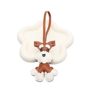 Schnauzer Pendant for Dog Lovers 3D <b>Cute</b> Animal Keychain with Unique Design PU Leather Bag Charm - Product Image 6