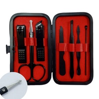 Ensemble de coupe-ongles en acier inoxydable noir de 15 pièces, kit de manucure, outils de beauté, pinces pour peaux mortes avec logo personnalisé, soins personnels