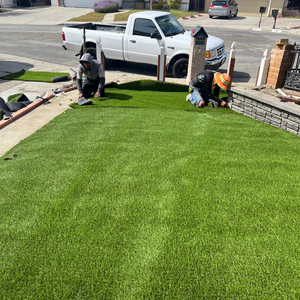 High-Density Transparent PU Background Durable 20/40/50mm Outdoor Landscaping <b>Artificial</b> <b>Grass</b> with Green Feature for Backyards - Product Image 1