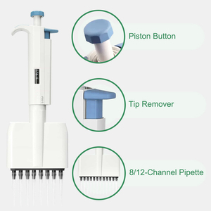 Laboratuvar Mikropipet Plastik Ayarlanabilir Çeşitli Hacimli Otoklavlanabilir Transfer Pipeti Mekanik 8 Kanallı Pipetleyici - Product Image 3