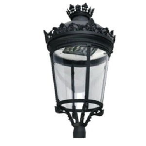 Lanterne de poteau de type dôme français 60W avec lentille transparente, certifiée CE RoHS, finition noir mat, pour propriétés résidentielles de luxe - Product Image 2