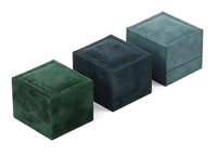 Boîte d'emballage de bijoux de luxe rectangulaire/carrée verte personnalisée Xinxing, insert en velours de haute qualité pour bagues, boucles d'oreilles, colliers