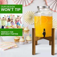 Support réglable en bambou pour carafe d'eau, support en bois pour distributeur de boissons, pour bouteille en verre et grande bouteille d'eau