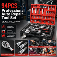 94pcs Jeu de clés à cliquet en métal durable Kit d'outils de réparation automobile multifonctionnel avec étui rigide OEM Outils à main Utilisation sur véhicule