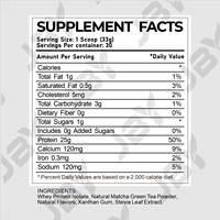 Poudre d'isolat de protéines de lactosérum saveur Matcha Latte, 25g de protéines par portion, faible teneur en sucre, shake protéiné, OEM ODM, marque privée