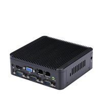 Mini-ordinateur Qotom Q190P avec processeur Quad Core J1900, 4 ports RS232, double LAN, mini-ordinateur de bureau sans ventilateur