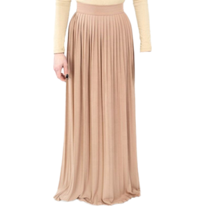 Jupe longue plissée taille haute pour femme, jupe longue fluide taille haute, jupe sur mesure OEM pour femme - Product Image 1