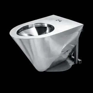 Foshan Factory Wholesale Sanitary Ware P Trap Washdown Wall-hung Commode Hotel Commercial 304 Stainless Steel Toilet