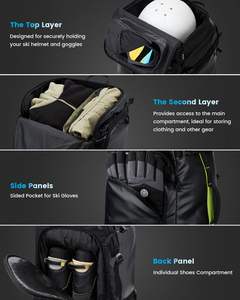 Sac à dos <span class=keywords><strong>de</strong></span> ski et <span class=keywords><strong>de</strong></span> snowboard personnalisé <span class=keywords><strong>de</strong></span> grande capacité 50L avec certification BSCI 21x13x14 pouces pour les sports <span class=keywords><strong>de</strong></span> plein air - Product Image 2