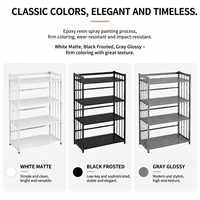 Vente flash - Étagère au sol de style nordique, grande capacité, durable, avec structure en métal | Étagère de rangement pour la maison, le bureau, la cuisine, le restaurant, organisateur