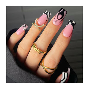 Bâton 3d sur l'ongle impression fleur cercueil or tourbillon paillettes dégradé Ombre <span class=keywords><strong>Faux</strong></span> <span class=keywords><strong>Ongles</strong></span> rose imperméable réutilisable <span class=keywords><strong>Faux</strong></span> <span class=keywords><strong>Ongles</strong></span> - Product Image 4