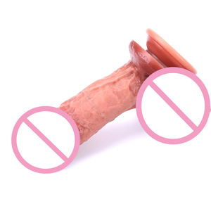 Nouveau jouet pour adultes Jiuxi en silicone liquide double couche couleur chair, dildo manuel pour femme AM-DH009 - Product Image 2