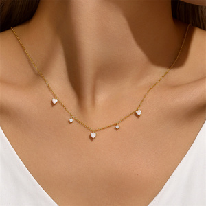 Collier pendentif cœur scintillant en zircon tendance Star S925 pour fille - Product Image 5
