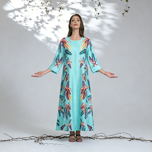 Abaya élégante en polyester imprimé sur mesure de haute qualité pour femmes musulmanes, fournisseur en gros - Product Image 4