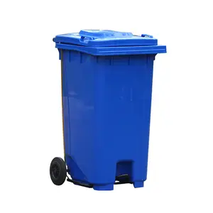 240I пластиковый большой мусорный бак с крышкой, педаль для гигиены, ведро для переработки пластиковых ножек, уличный мусорный бак