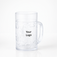 2026 Logo Kustom Cangkir Bir Jerman Transparan Klasik 2 Pint 500ml, Mug Stein Bir Kapasitas 40oz, Dapat Digunakan Kembali, Cocok untuk Hadiah