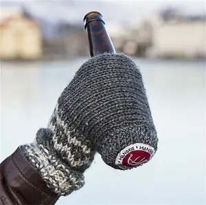 Custom Knit Beer Glove Drink Holder Wool Blend Beer Mitt Knit Stitched Beer Mitten Gloves