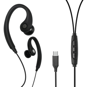 Type-C Kết nối an toàn phù hợp cho chạy & phòng tập thể dục được xây dựng trong điều khiển âm thanh chất lượng cao cho các cuộc gọi thể thao tai tai nghe có dây - Product Image 1