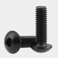 Vis M8-1.25 à finition oxyde noir, têtes de vis pour machine, filetage grossier, système d'measurement en pouces, longueur 10 mm
