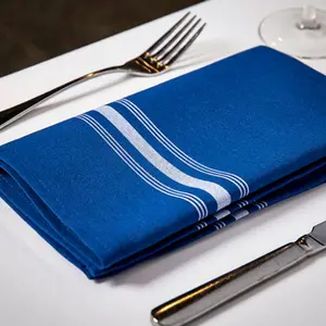 18X22 "Herbruikbare Wasbare Professionele Restaurant Eettafel Servet Polyester Streep Servetten