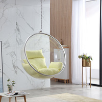 Fauteuil suspendu JXT en acrylique transparent, style nordique, hamac balançoire, pour balcon, simple et moderne, en forme d'œuf, mobilier d'extérieur