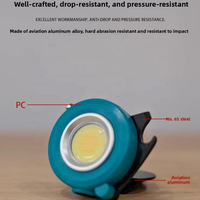 Mini lampe de travail extérieure COB pour voiture, feu de jour bicolore rotatif avec clip arrière, luminosité réglable pour inspection