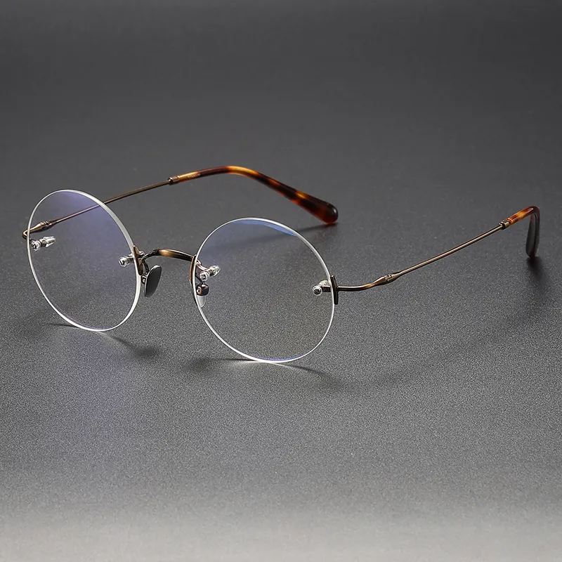 ZY007 Pure Titanium Glasses Frame Men Rimless Prescription Square Eyeglasses Women Frameless Myopia Optical Eyewear Spectacles