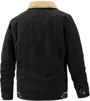 Veste d'hiver pour homme, épaisse, en coton thermique, doublée de polaire, veste de travail à col châle, veste cargo pour homme