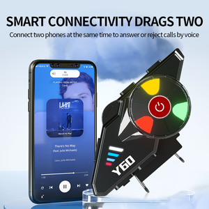 Intercomunicador para Casco de Motocicleta Y60 con 6 Colores RGB, Auriculares Inalámbricos de 10M, Auriculares para Casco con Radio FM - Product Image 4
