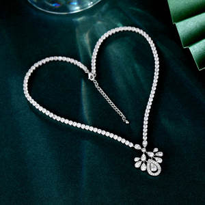 ضوء فاخر الراقية الفرنسية شرابة طويلة أقراط الزفاف قلادة الماس قطرات الماء سوبر الجنية تاج العشاء - Product Image 2