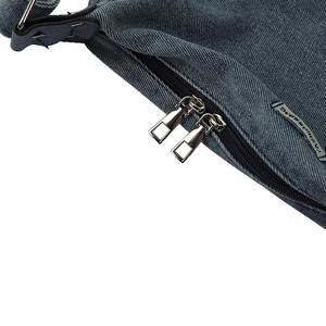 Kore Modası Yıkanmış Kot Çapraz Askılı Çanta Kadın Minimalist Mantı Şeklinde Omuz Çantası Günlük Kullanım Trend Şık - Product Image 5