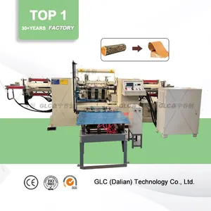 GLC woodworking production line Coffee Stirrer Cutting Machine double segment rotary Veneer Wood Sheet Cutting Machine