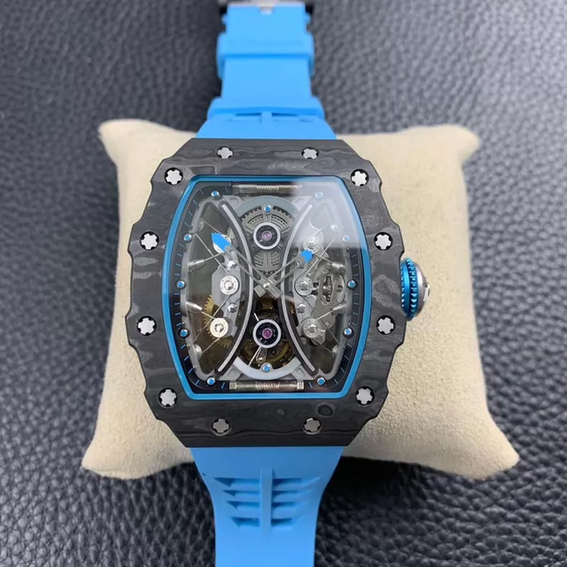 53-01 Carbon Fiber Tourbillon Watch Polo Style Sapphire Crystal Titanium Screws Luxury Sport Watch Limited Edition Custom Design