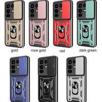 Coques de Téléphone Mobiles Antichoc avec Fenêtre Coulissante et Anneau Béquille pour Infinix GT 30 20 Pro Smart 9 10 Note 40 Hot 50 Pro Plus