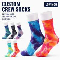 Chaussettes personnalisées tie-dye en coton coloré, douces et rembourrées, pour l'automne, fournisseur ODM à marque privée