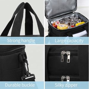 Sac à déjeuner de grande capacité de haute qualité, sac isotherme promotionnel à bandoulière, sac à dos pliable pour le camping, pour aliments - Product Image 3