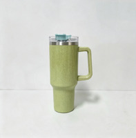Gobelet isotherme en acier inoxydable de 40 oz avec couvercle rotatif bidirectionnel et paille, grande capacité, pour les voyages