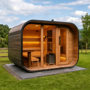 <span class=keywords><strong>Sauna</strong></span> Esterna Tradizionale ed Elegante in Legno di Cedro, Mini <span class=keywords><strong>Sauna</strong></span> <span class=keywords><strong>a</strong></span> <span class=keywords><strong>Legna</strong></span> per 1-2-4 Persone, 2400 Wide 110v, per Giardino/Cortile - Product Image 2